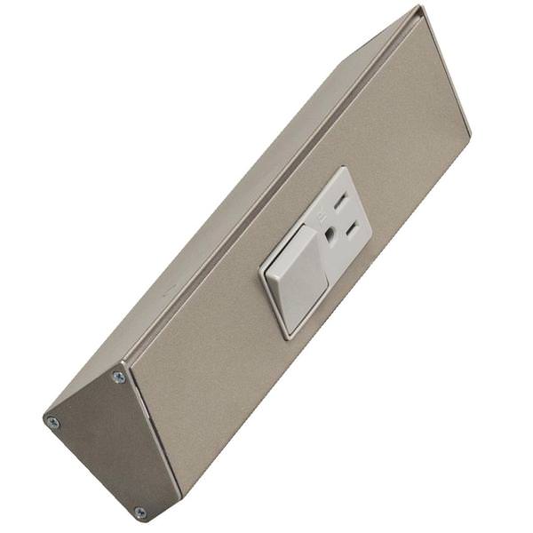 9" 20 amp 120 volt Satin Nickel Single Pole Switch/Receptacle Combination Power Strip